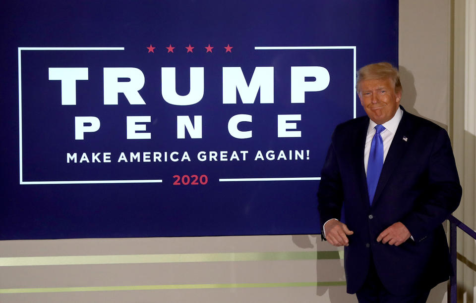 U.S. President Donald Trump takes the stage on election night in the East Room of the White House in the early morning hours of November 04, 2020 in Washington, DC. (Chip Somodevilla/Getty Images)