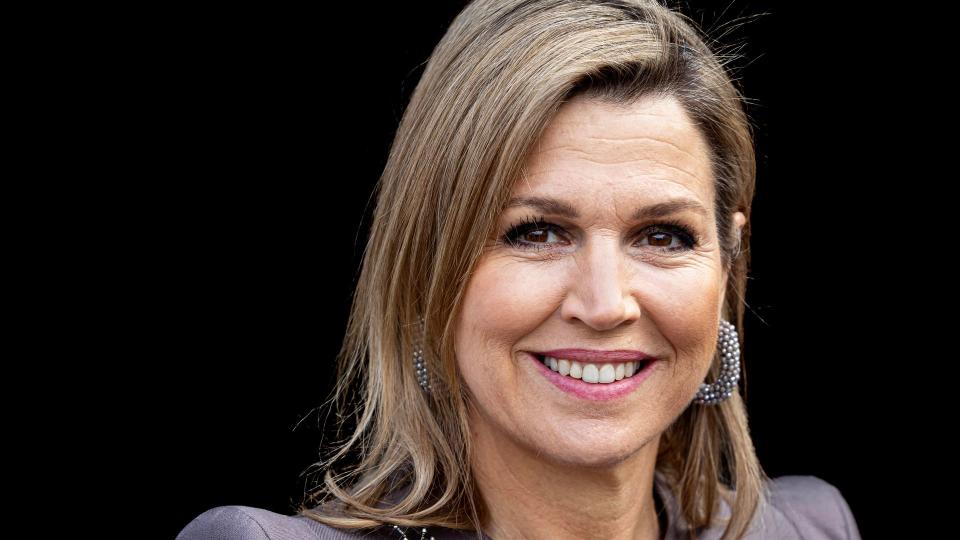 Queen Maxima of The Netherlands at the launch of online tool Checkers where adults can learn about how they can support young people with mental health issues on March 26, 2024 in The Hague, Netherlands.