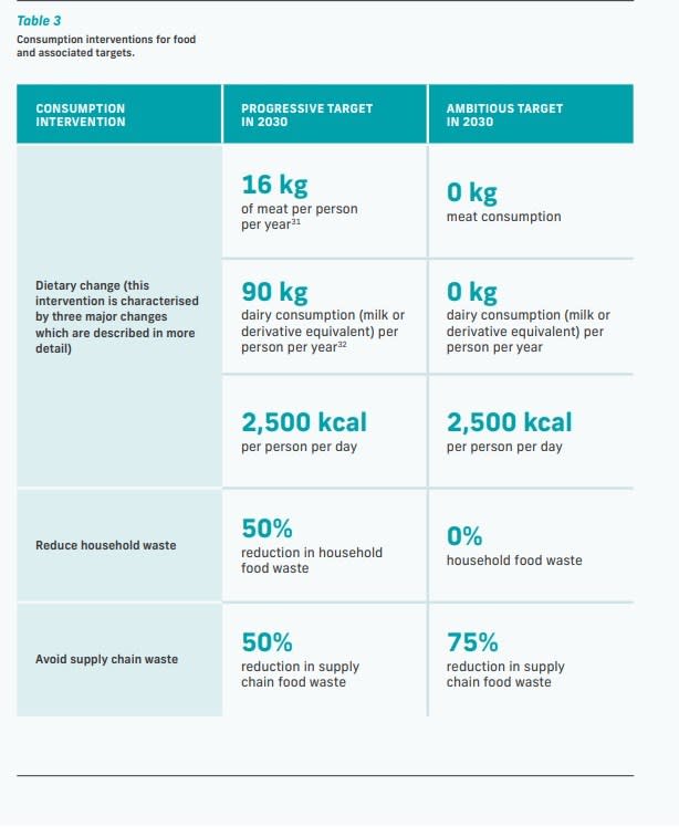 <span>Captura de pantalla del informe ‘El futuro del consumo urbano en un mundo con 1,5 °C’ hecha el 6 de mayo de 2024 </span>