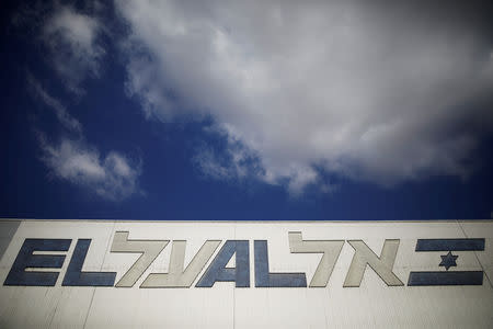 FILE PHOTO: The logo of Israel's El Al Airlines is seen during a ceremony marking the arrival of the first of the airline's order of 16 Boeing 787 Dreamliner jets, at Ben Gurion International Airport, near Tel Aviv, Israel August 23, 2017. REUTERS/Amir Cohen/File Photo