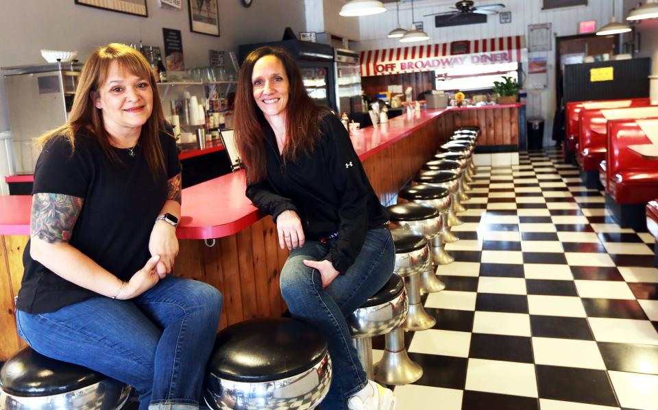 Tammy Joyce of East Taunton and Dawn Pettey of Middleboro, new owners of Mimi's Diner, formerly the Off Broadway Diner, on Tuesday, May 3, 2022.