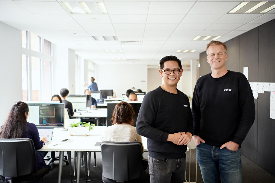 A photo of Dominic Yap, chief operating officer and co-founder, and Ben Pfisterer, chief executive officer and co-founder of Zeller