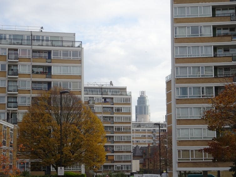 Photo of post-war tower blocks