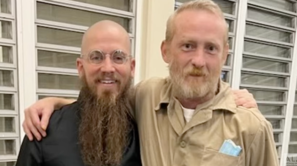 Reverend Jeff Hood, left, attended the execution of Alabama death row prisoner Casey McWhorter in November (Courtesy of Jeff Hood)