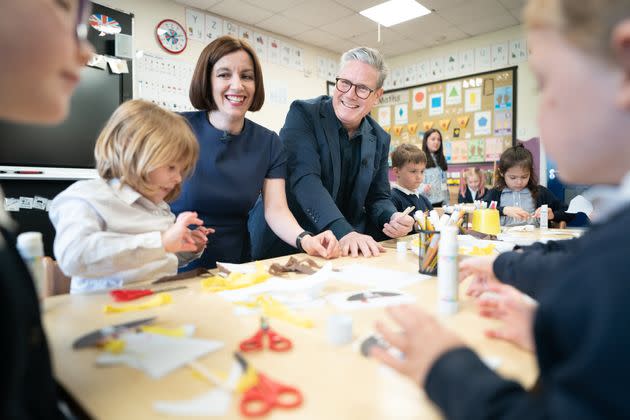 Shadow education secretary Bridget Phillipson on the campaign trail with Keir Starmer.