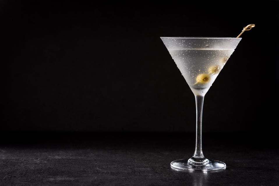 Classic Dry Martini with olives