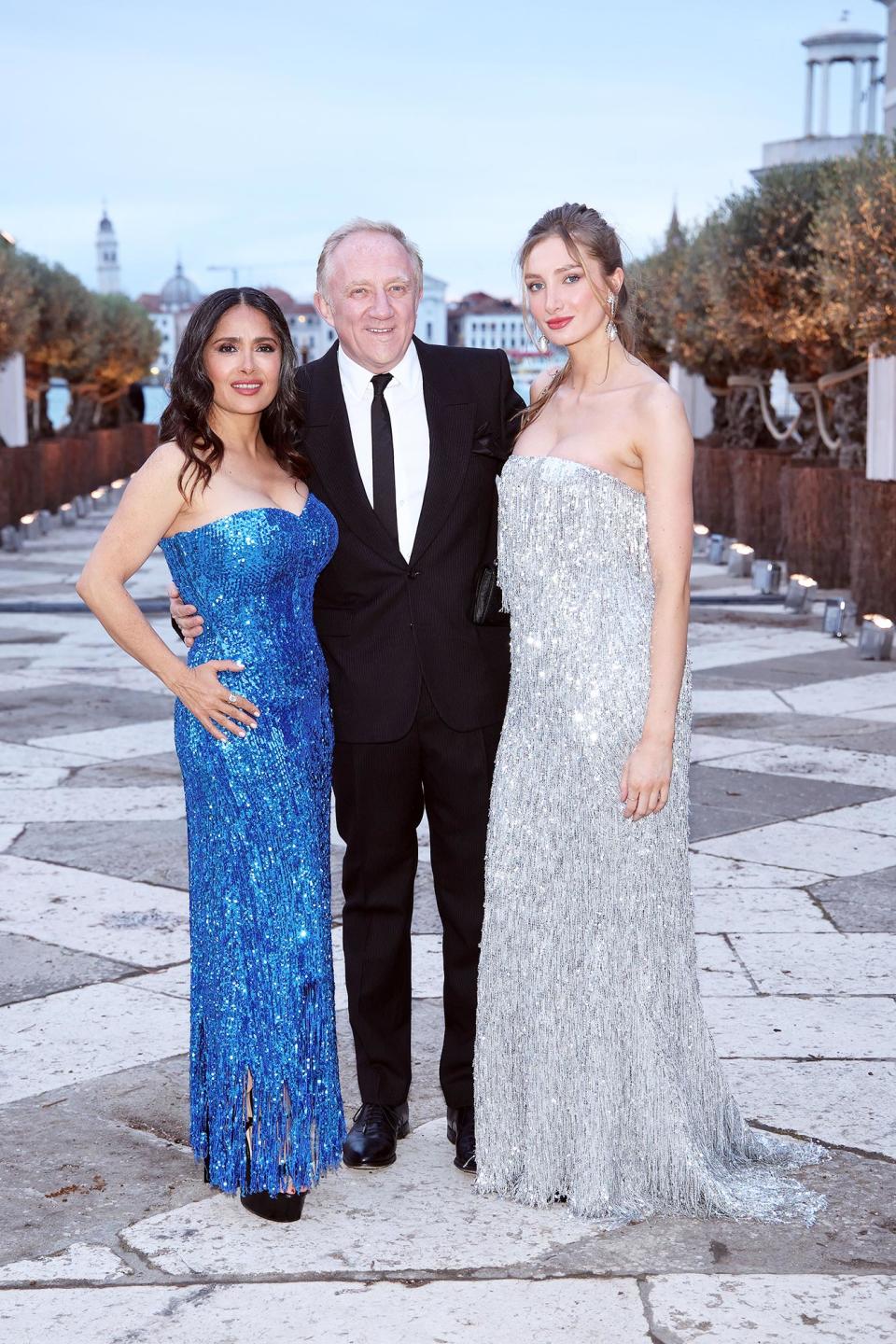 Salma Hayek Step Daughter Pose at Gala