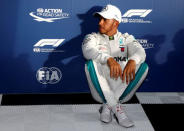 Formula One F1 - Australian Grand Prix - Melbourne Grand Prix Circuit, Melbourne, Australia - March 24, 2018 Mercedes' Lewis Hamilton after qualifying REUTERS/Brandon Malone