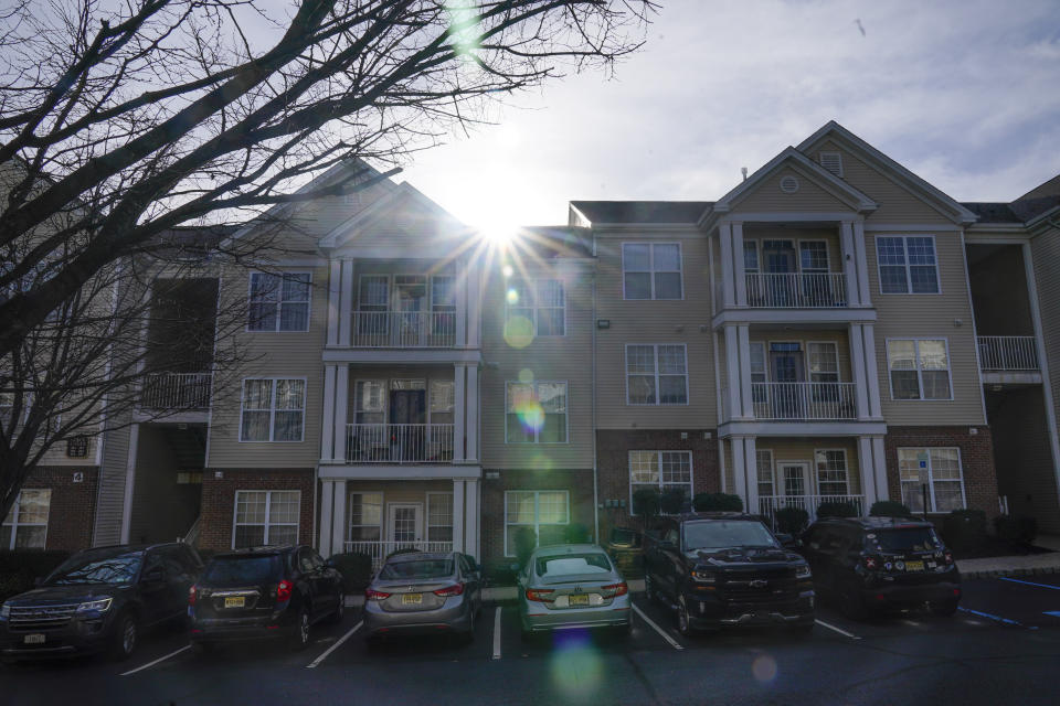 An apartment complex that was the home of Sayreville councilwoman Eunice Dwumfour is seen in the Parlin area of Sayreville, N.J., Thursday, Feb. 2, 2023. Dwumfour was found shot to death in an SUV parked outside her home on Wednesday, Feb. 1. (AP Photo/Seth Wenig)