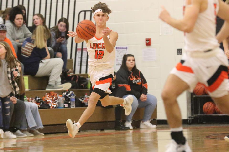 Lucas' Corbin Toms led all scorers with 20 points in a 48-41 win over Northmor on Tuesday night.