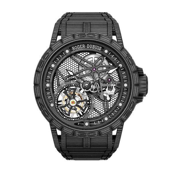 ROGER DUBUIS Excalibur Spider Carbon 3 碳纖維鏤空飛行陀飛輪- 錶徑45mm、複層碳纖維錶殼、全球限量28只專賣店獨賣、售價NT$ 8,775,000