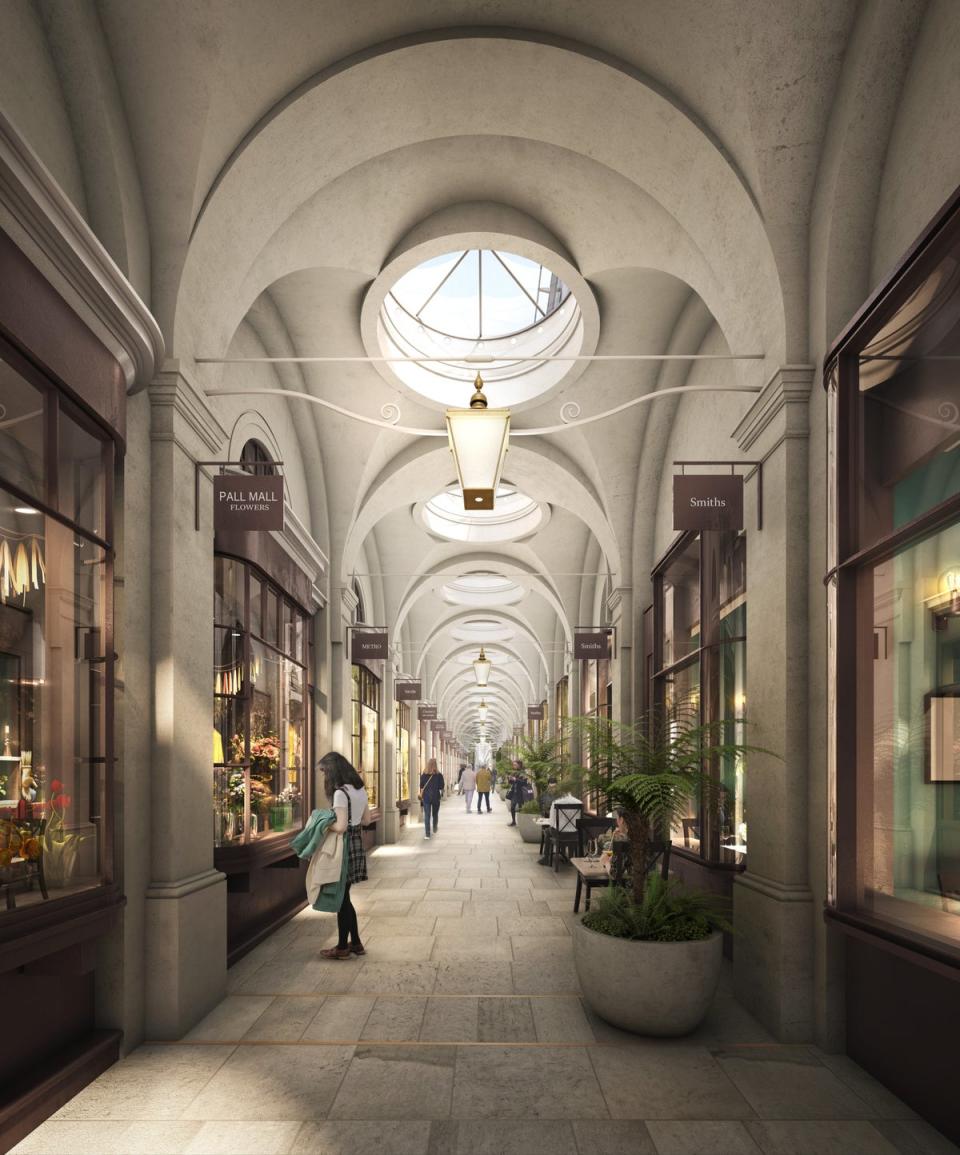 CGI of the refurbished Royal Opera Arcade (Crown Estate)