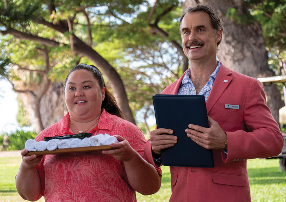 Jolene Purdy and Murray Bartlett in HBO’s anthology series ‘The White Lotus’ - Credit: Courtesy of HBO Max