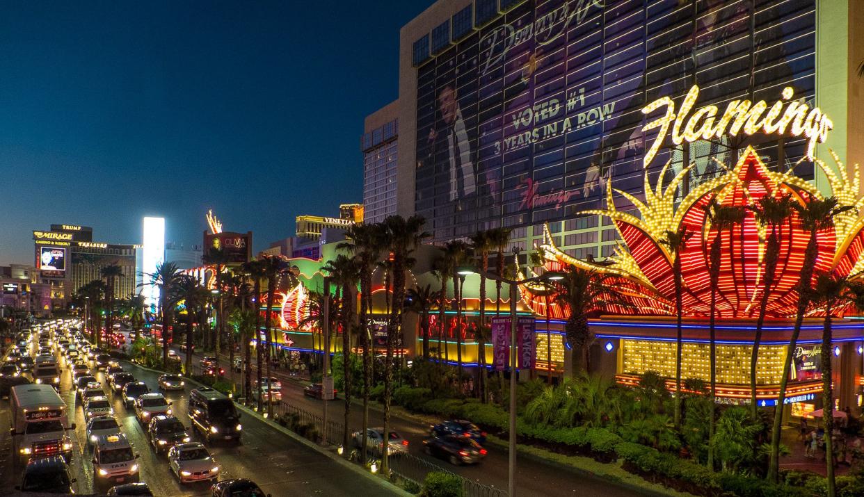 Flamingo Las Vegas Hotel and Casino at night.