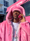 <p>For Halloween the year before, he paid his respects the rapper, Cam'ron. Fun fact: He wore this to Beyoncé and Jay-Z's Halloween party, so of course he <em>had </em>to show out. </p>