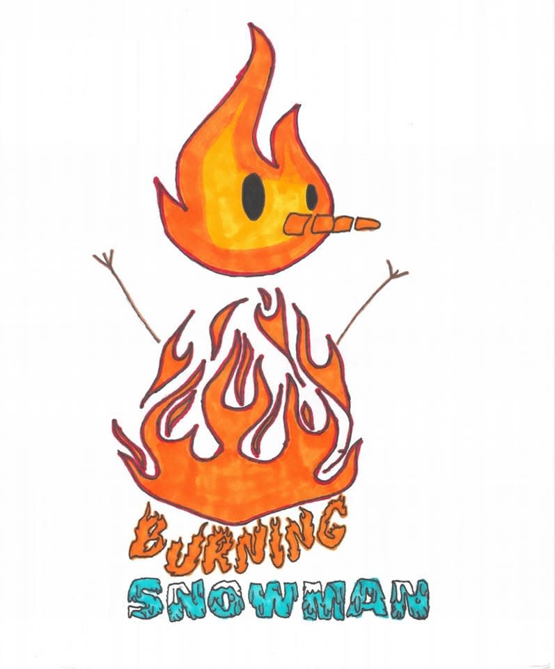 The Burning Snowman logo selected for 2023.