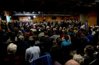 Democratic presidential candidate Sen. Amy Klobuchar, D-Minn., speaks at a campaign stop at Jethro's BBQ Steak n' Chop, Sunday, Jan. 26, 2020, in Ames, Iowa. (AP Photo/Andrew Harnik)