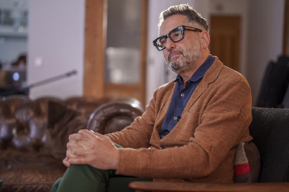 Uruguayan singer Jorge Drexler attends an interview with The Associated Press in Madrid, Spain, Wednesday, April 3, 2024. (AP Photo/Manu Fernandez)