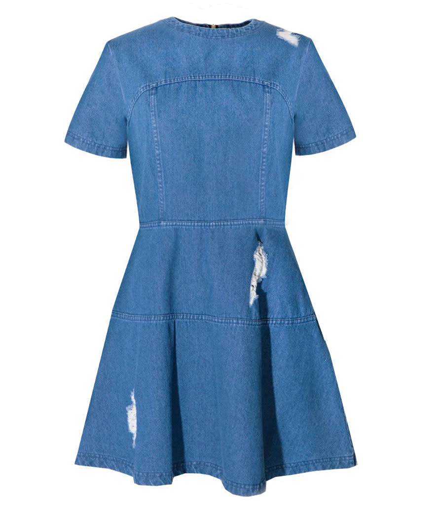 Pixie Market Denim Fit and Flare Dress,