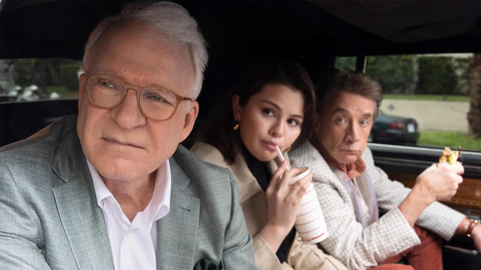 steve martin, selena gomez and martin short in only murders in the building season 4