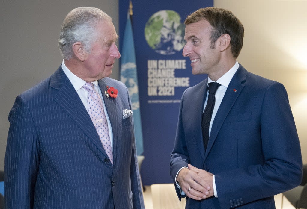 The Prince of Wales was speaking at an event alongside French President Emmanuel Macron (Jane Barlow/PA) (PA Wire)