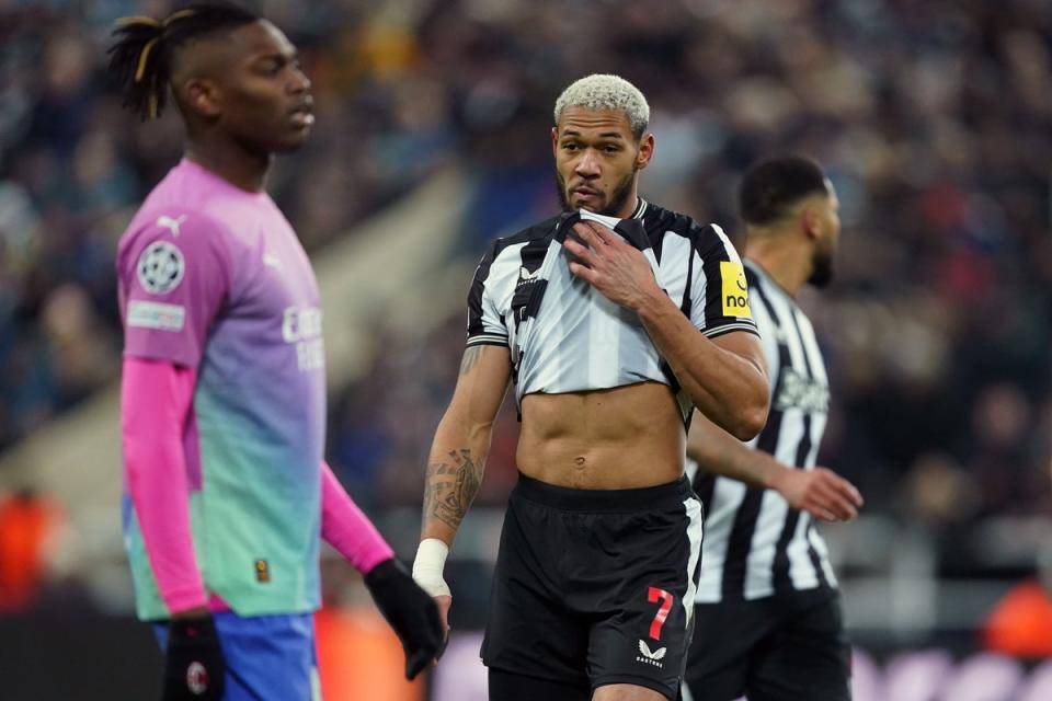 Joelinton had fired Newcastle ahead before AC Milan came back (Mike Egerton/PA) (PA Wire)