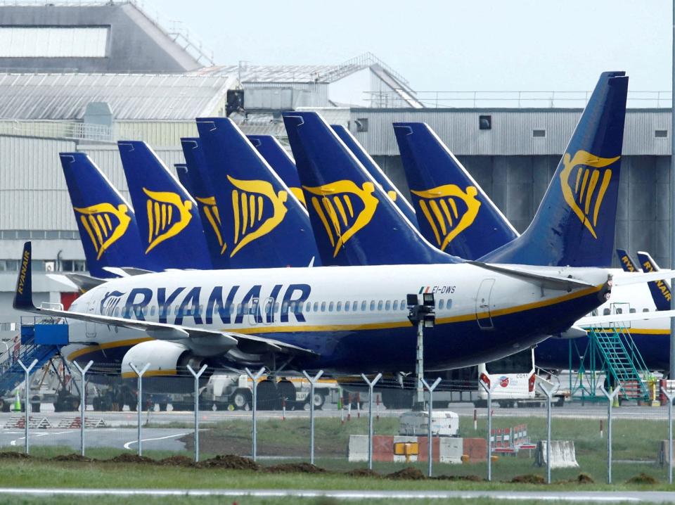 Ryanair planes pictured at Dublin airport.