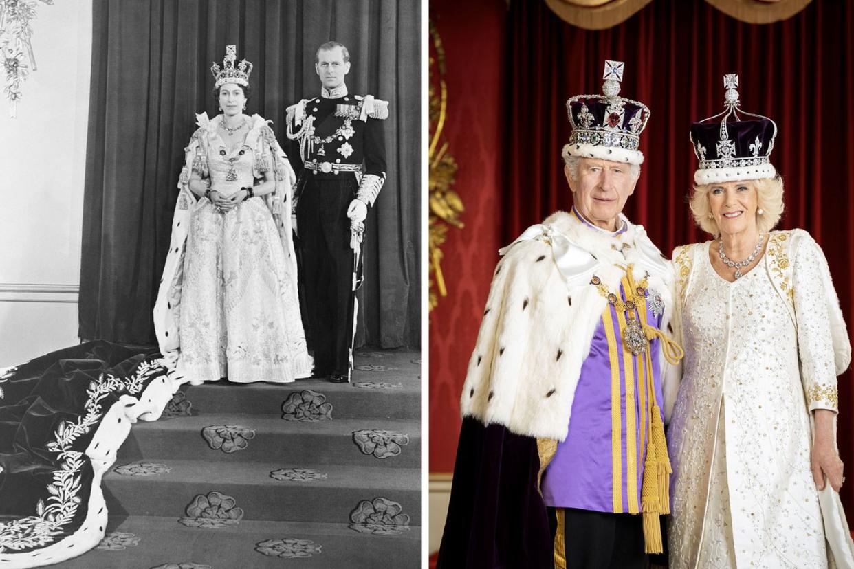 queen elizabeth versus king charles coronation photos