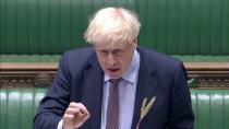 Britain's PM Johnson speaks during weekly question-time debate in London