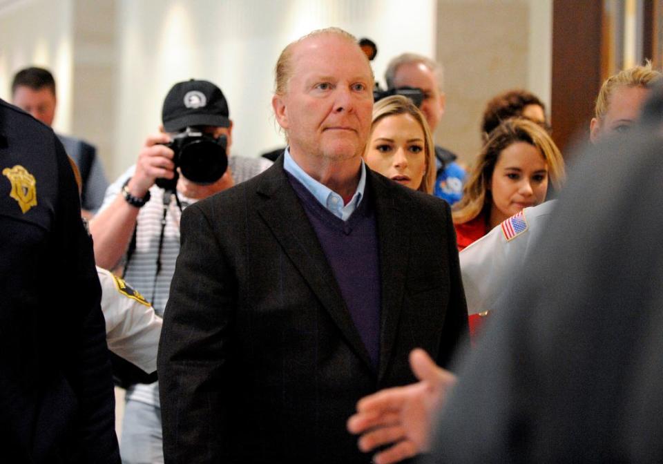 Mario Batali leaves a Boston courtroom on May 24, 2019, after his arraignment on charges of indecent assault and battery. (Photo: Joseph Prezioso/AFP via Getty Images)
