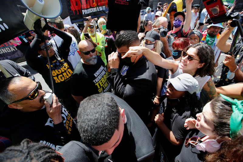 Abortion rights protesters participate in nationwide demonstrations, in Los Angeles