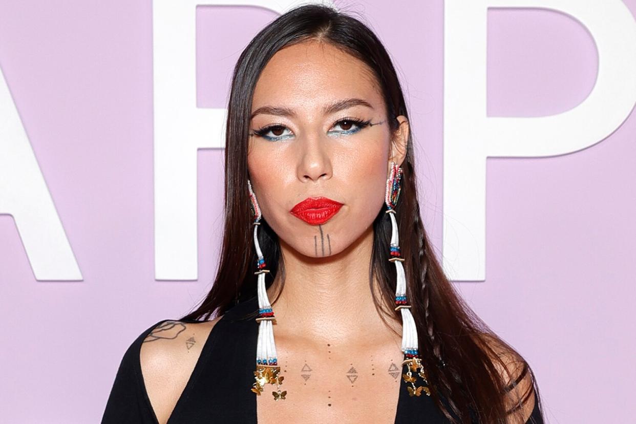 Quannah Chasinghorse attends the Green Carpet Fashion Awards 2023 on March 09, 2023 in Los Angeles, California.