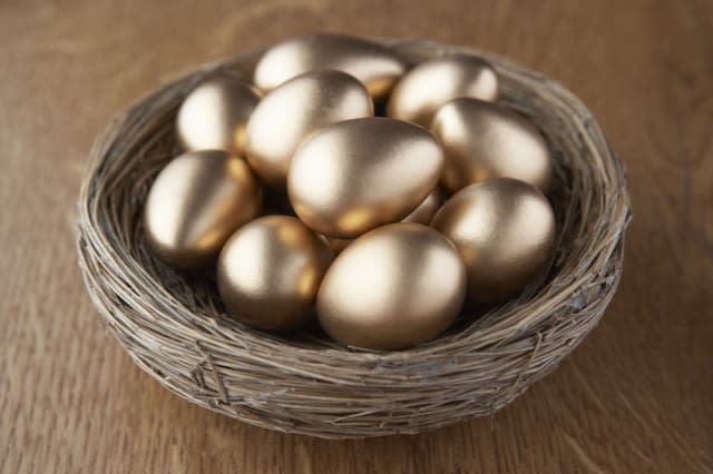 A basket of golden eggs