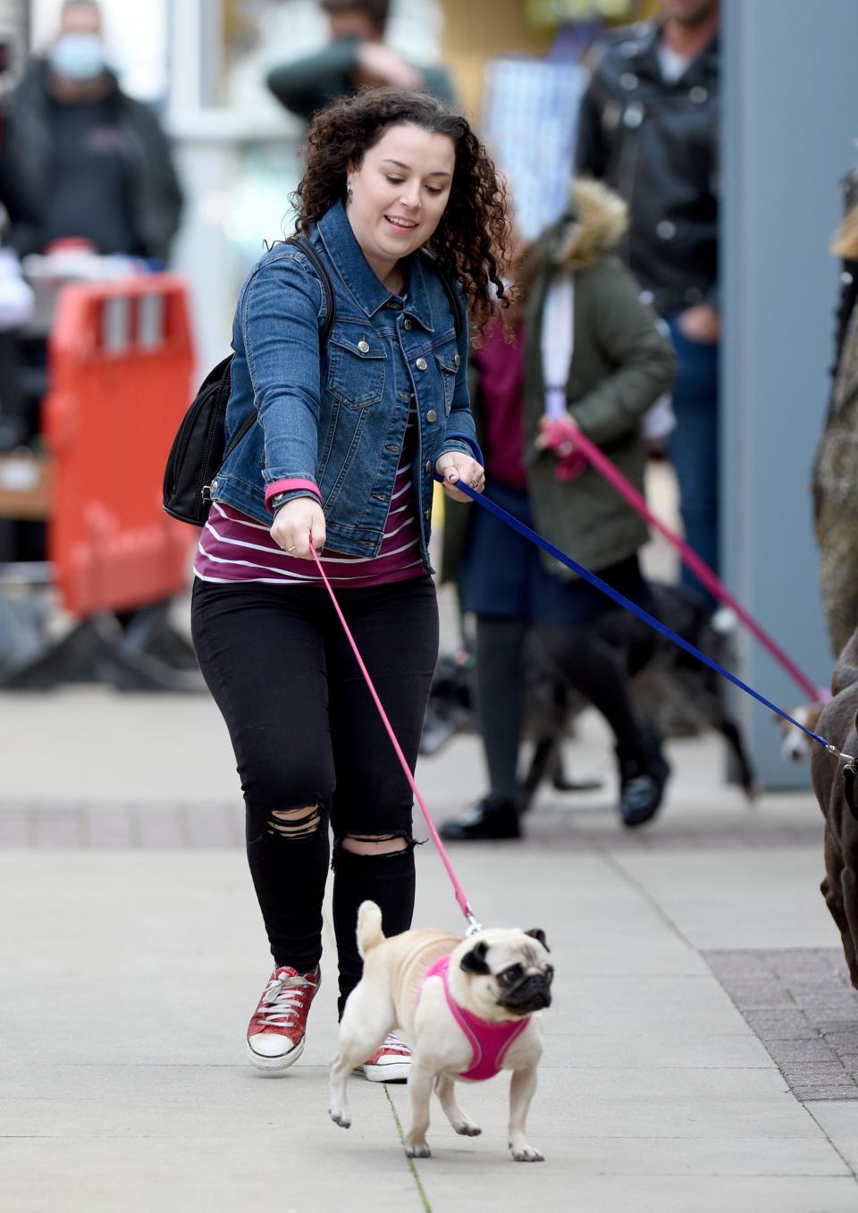 Harmer pictured in October 2020 while filming ‘My Mum Tracy Beaker’ in ManchesterMCPIX/Shutterstock