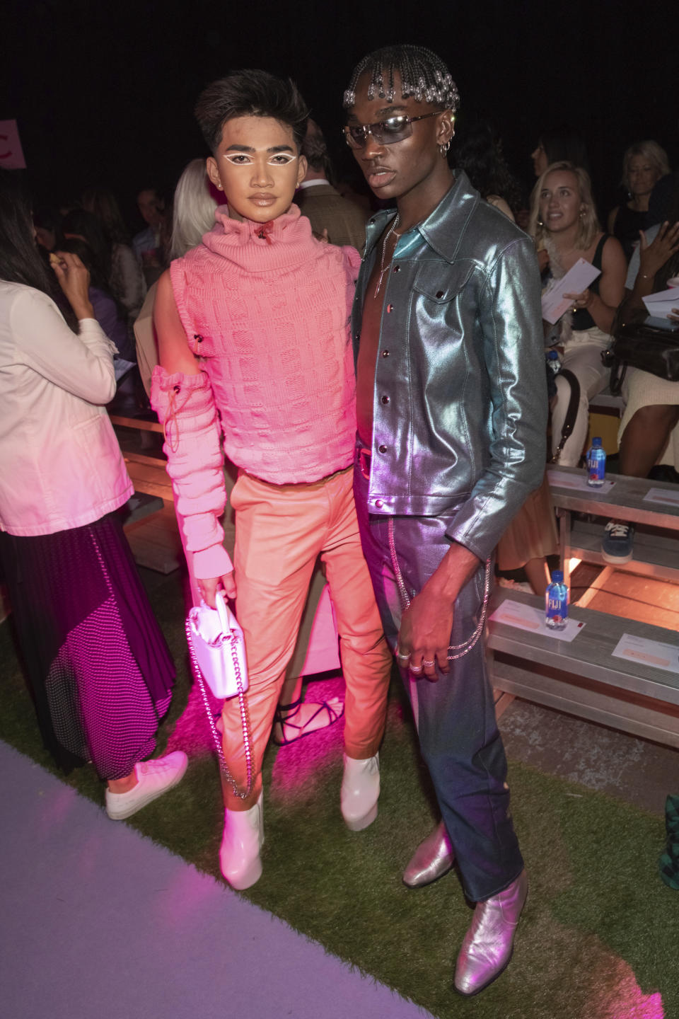 Bretman Rock, left, and Rickey Thompson attend the Brandon Maxwell runway show during NYFW Spring/Summer 2020 on Saturday, Sept. 7, 2019, in the Brooklyn borough of New York. (Photo by Brent N. Clarke/Invision/AP