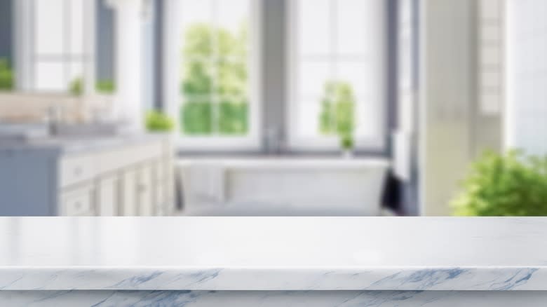 Closeup of marble counter