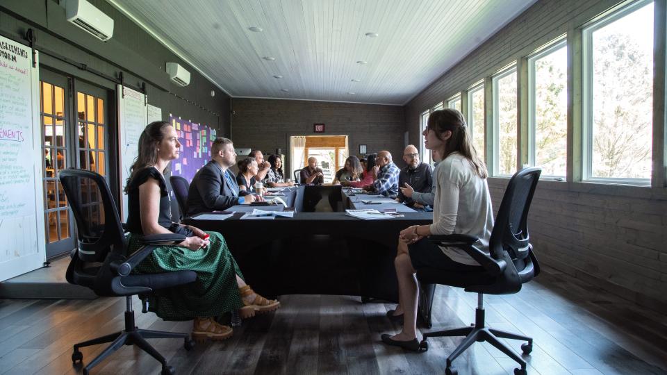 The "Tennessee 11" met over the summer of 2023 to discuss solutions to gun violence as part of a conversation effort created by the group Starts With Us. Pictured: Brandi Kellett, Jaila Hampton, Tim Carroll, Jay Zimmerman, William Green, Adam Luke, Mark Proctor, Alyssa Pearman, Arriell Gipson-Martin, Kevin Shrum, Ron Johnson