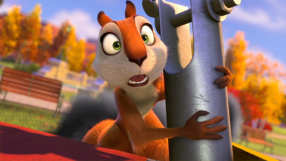 This image released by Open Road Films shows Andie, voiced by Katherine Heigl, in a scene from "The Nut Job." (AP Photo/Open Road Films)