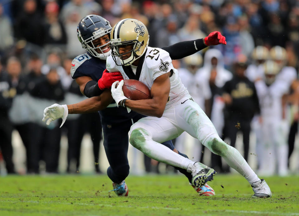 Wide receiver Michael Thomas broke the NFL's single-season receptions record on Sunday. (Photo by Brett Carlsen/Getty Images)