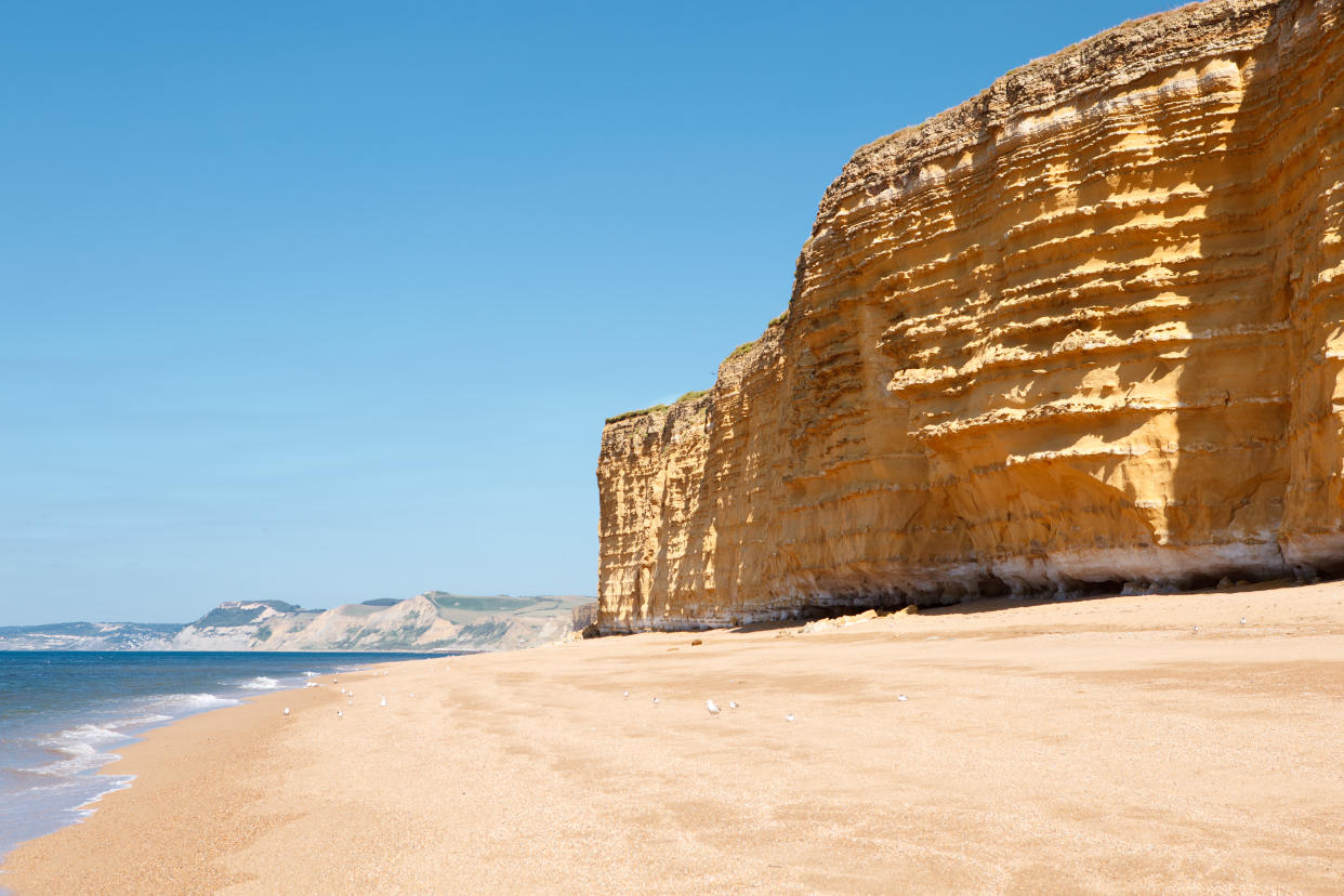 View of cliffs and sea at Hive beach, Bridport, Dorset. (Getty Images)