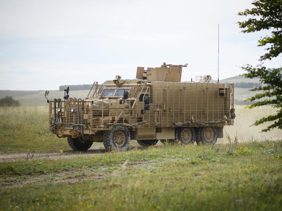 A Mastiff armoured vehicle is seen during a military exercise on Salisbury Plains on July 23, 2020 near Warminster, England. The training exercise involved long-range patrols, simulated attacks and meetings in recreated villages, as well as testing the medical capabilities of the rapid-response field hospitals. Towards the end of 2020, 250 soldiers from the British Armed Forces Task Group will be joining the UN peacekeeping mission in Mali, West Africa. Following the training that has been provided by the British armed forces in West Africa over recent months, the troops will move into the area in a bid to stem the growth of the Islamist-led insurgency in the region. A French-led force has been operating in Mali since early 2013 under "Operation Serval", with the UN joining them later in that year, through the "Multidimensional Integrated Stabilization Mission in Mali" (MINUSMA).
