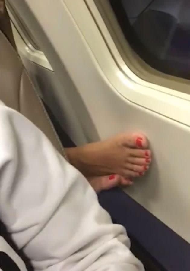 These polished tootsies were all up in Jasmine's seat. Source: Jukin