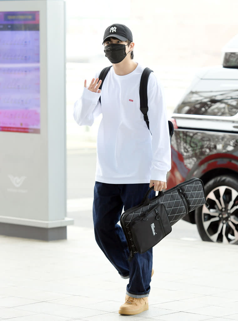 INCHEON, SOUTH KOREA - MAY 28: Jungkook of BTS is seen leaving Incheon International Airport on May 28, 2022 in Incheon, South Korea. (Photo by The Chosunilbo JNS/Imazins via Getty Images)
