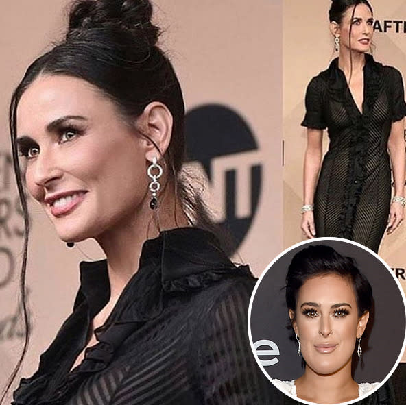 Rumer Willis, 27, sharing a photo of her lovely 53-year-old mom, Demi Moore, from last weekend’s Screen Actors Guild Awards: “That face you make when your mom is flawless and you get stoked to age” -@ruelarue (Photo: Instagram)