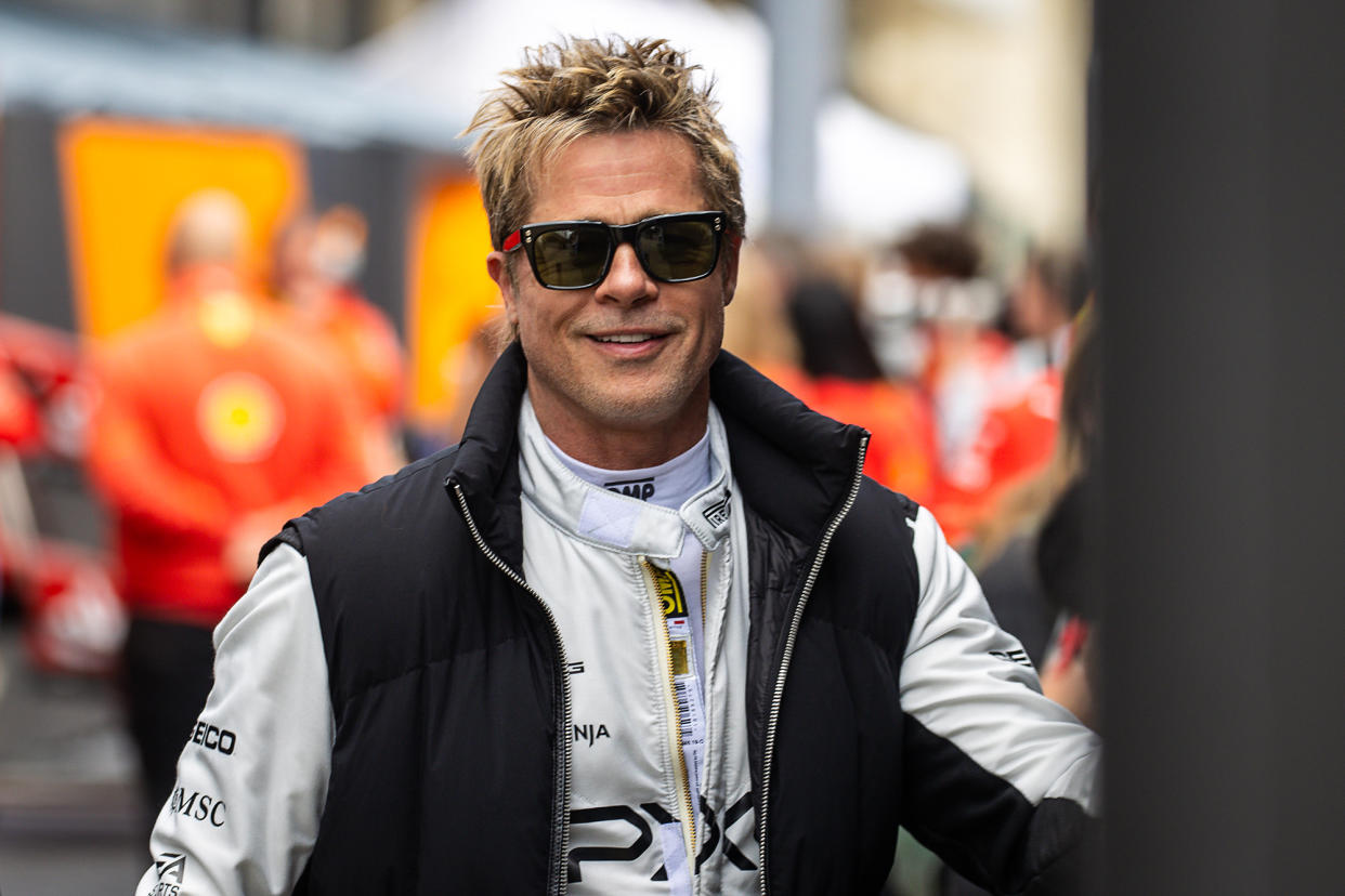 Brad Pitt Looks Young as Ever With New Haircut at F1 Grand Prix Previews