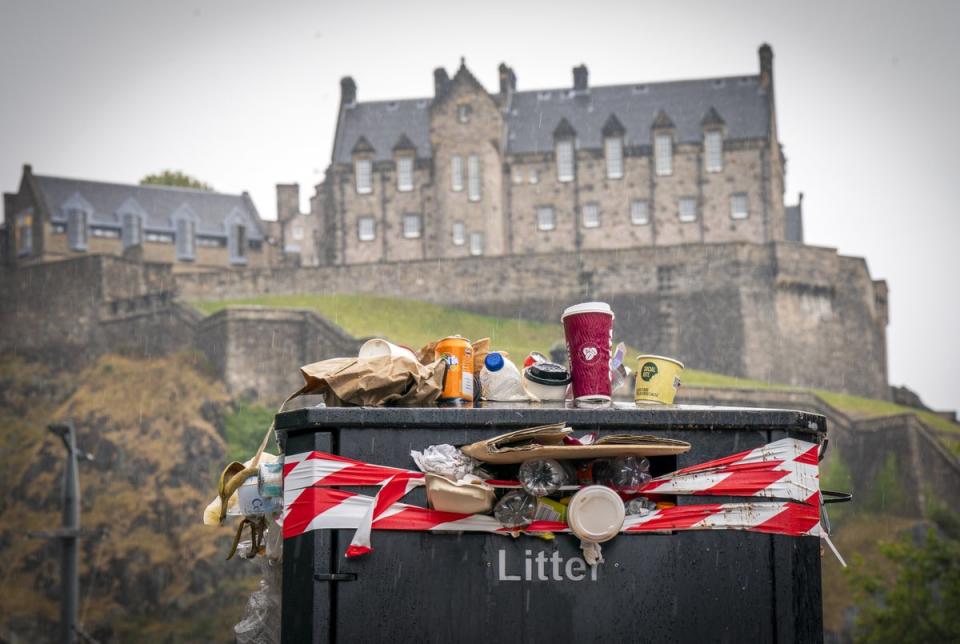 Waste workers in Edinburgh have been on strike since August 18 (Jane Barlow/PA) (PA Wire)