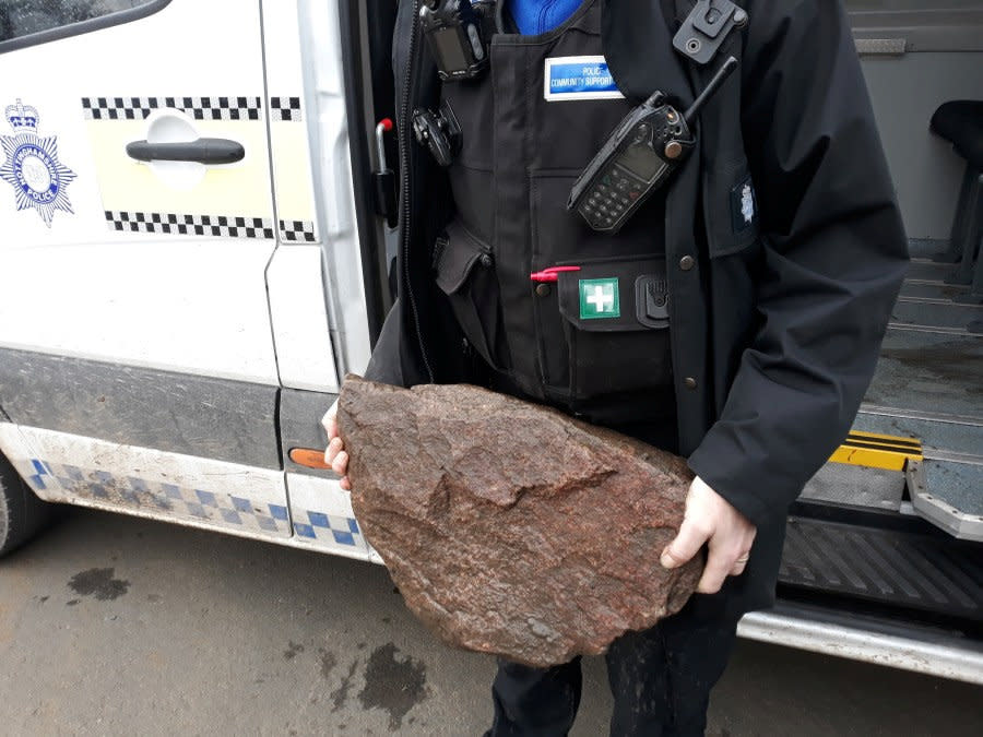 The rock Bella was tied to. (RSPCA/SWNS)