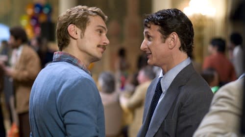 GOT ‘MILK': James Franco, left, plays Scott Smith, and Sean Penn is Harvey Milk, who was shot and killed in 1978