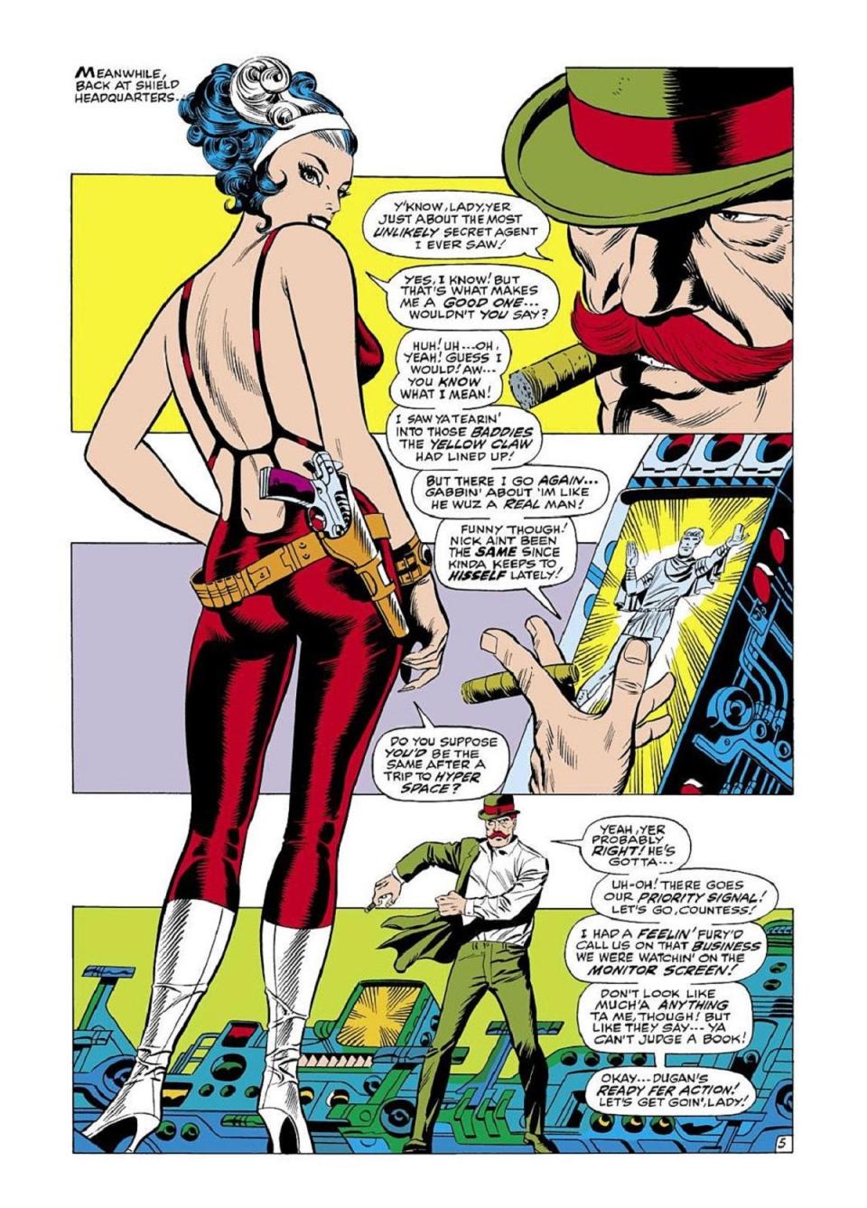 Contessa Valentina Allegra de Fontaine as a super spy for S.H.I.E.L.D. in the Silver Age of comics. 