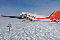 The restored Basler DC3, which brought the team to the polar ice cap.